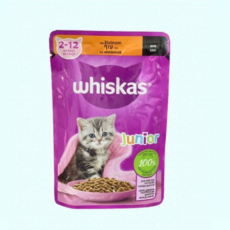 جل طعام للقطط  whiskas  - 2-12 شهر