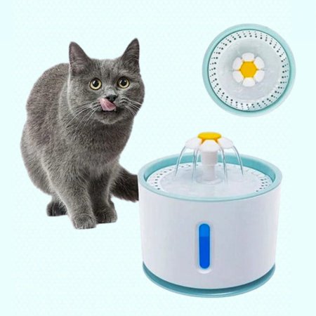 نافورة الماء للقطط وردة مع ضوء