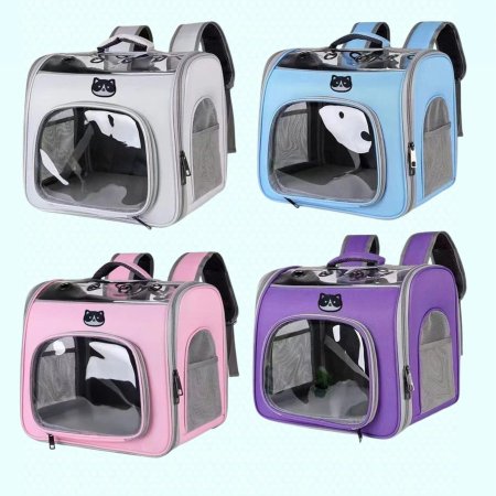 شنطة قطط مع قاعدة متحركة  / عجال + لبس ع الظهر