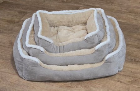 طقم فرشات ثلاثي - رمادي وبيج