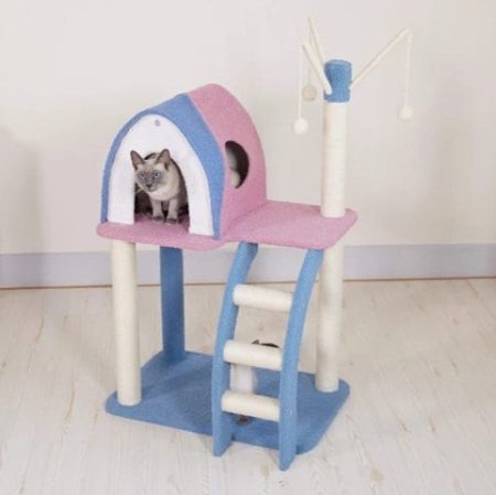 ستاند وخرمشة  للقطط  (بيت وسلم )